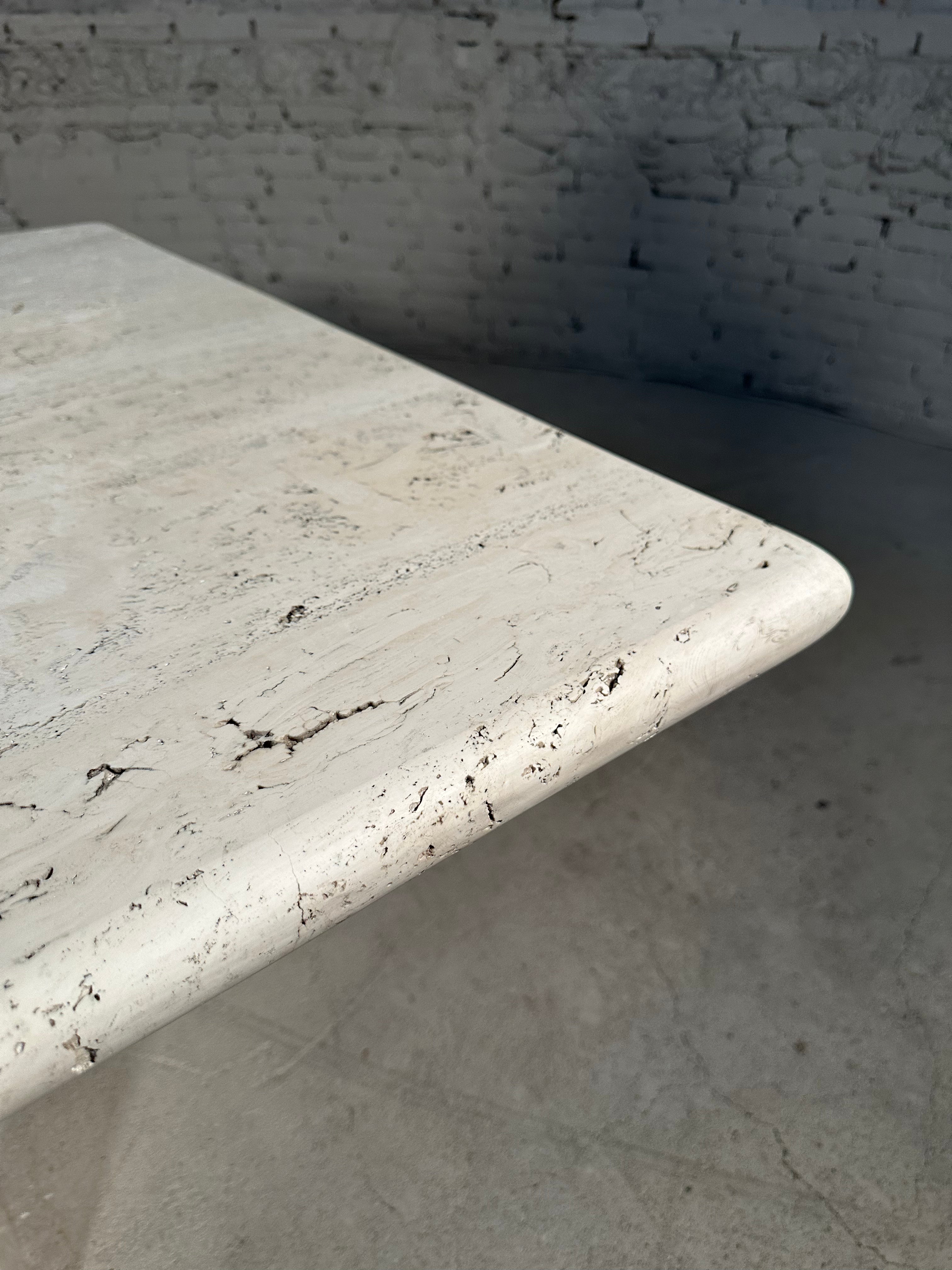 Architectural Travertine Dining Table