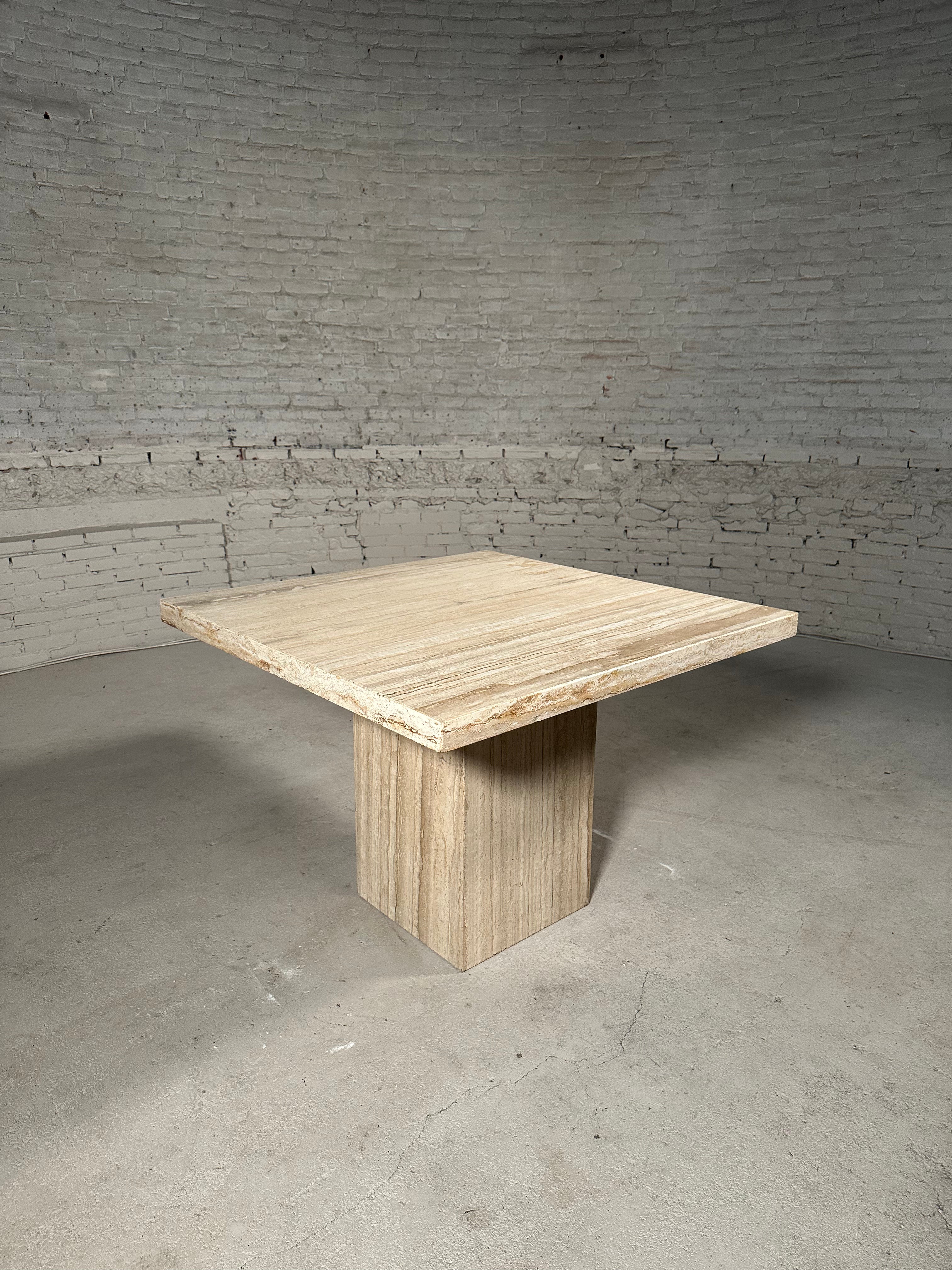 Square Travertine Dining Table