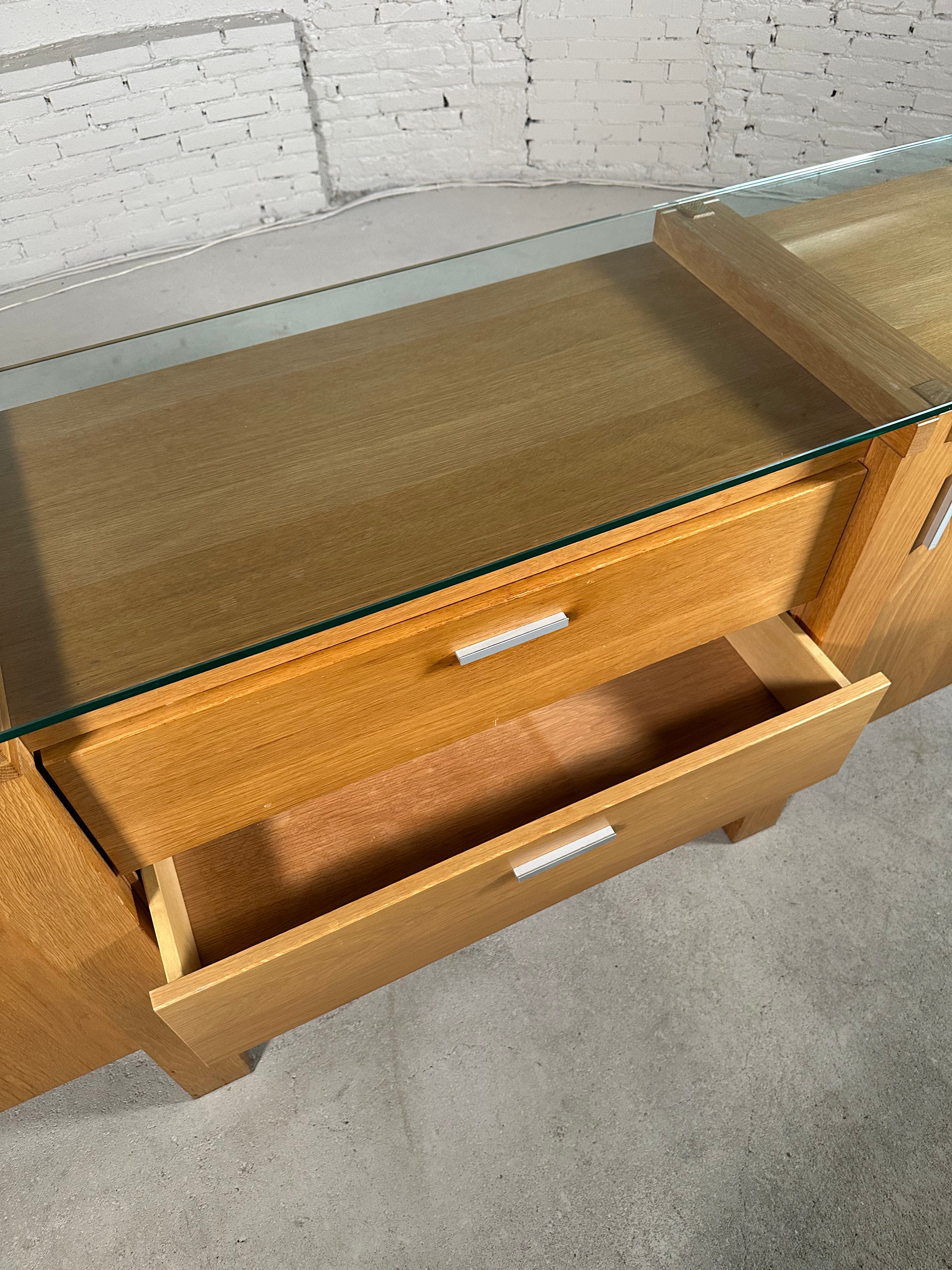 French Brutalist Oak Cabinet