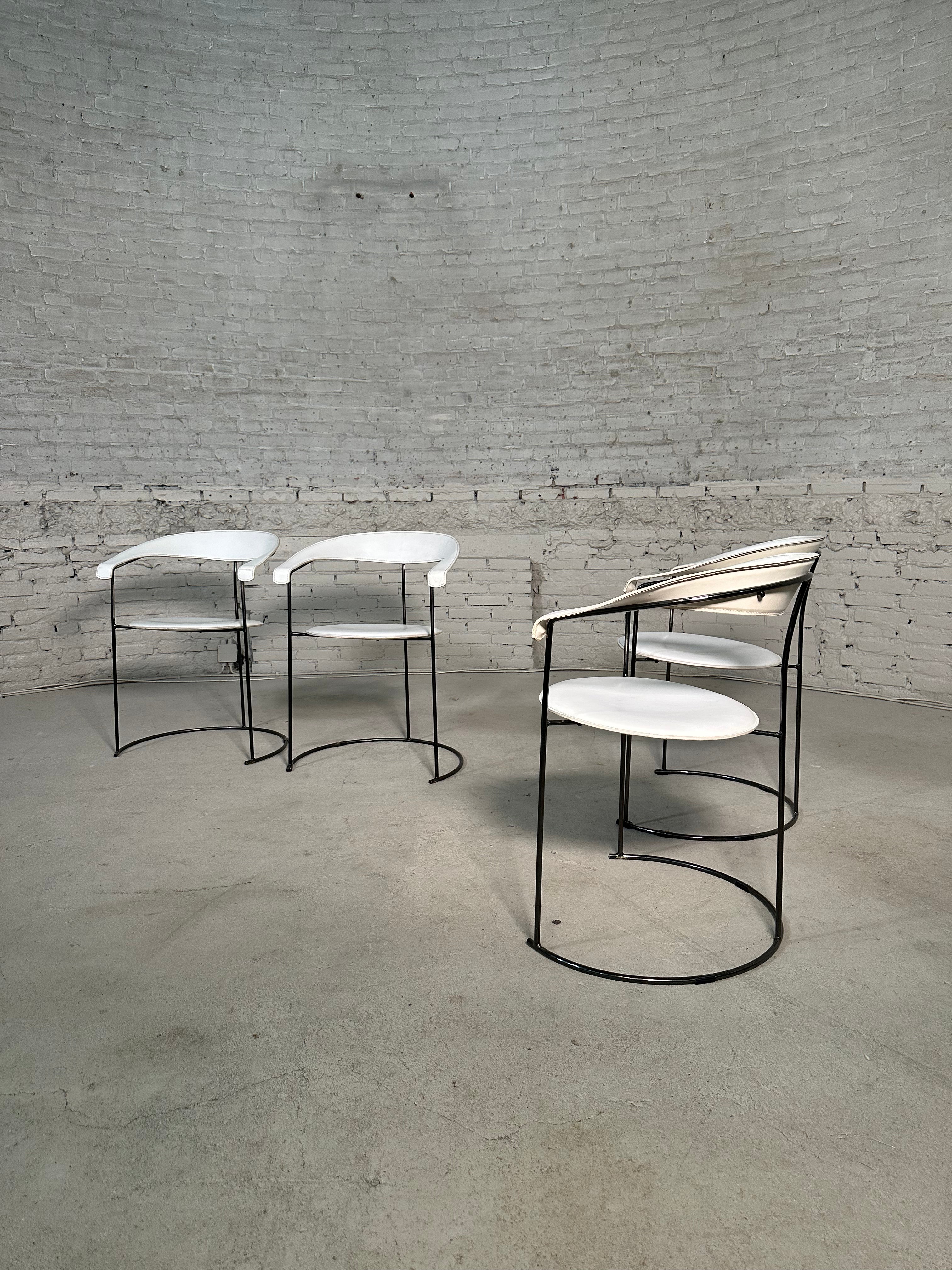 Arrben Ursula White Leather Chairs