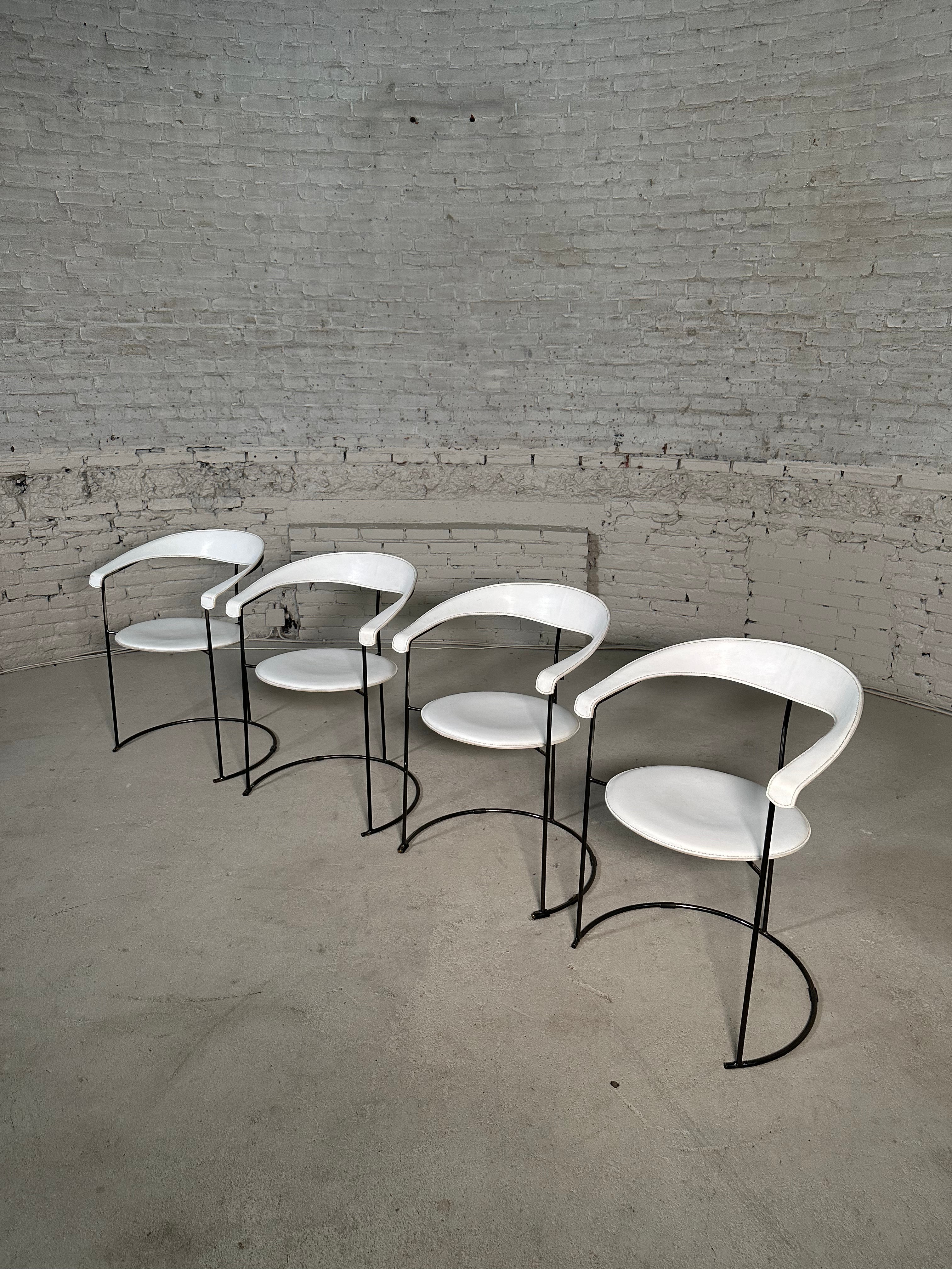 Arrben Ursula White Leather Chairs