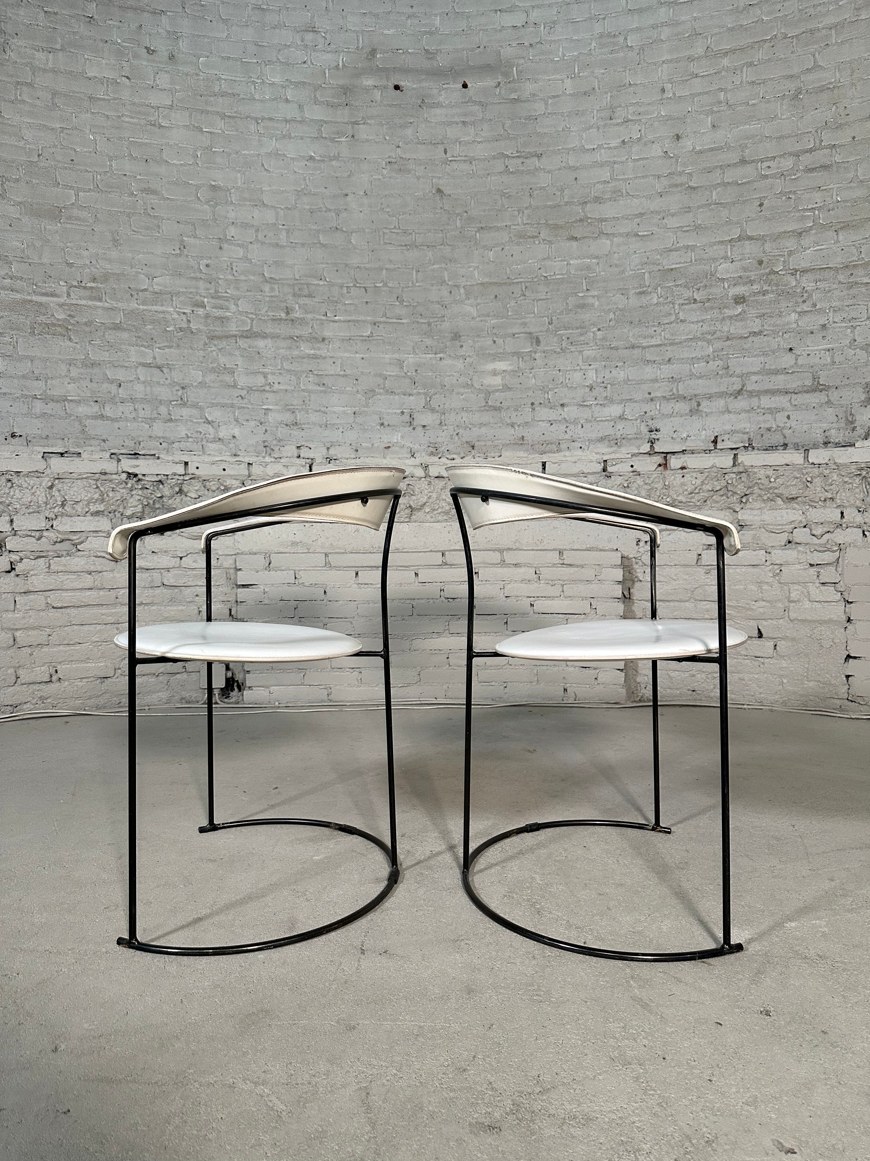 Arrben Ursula White Leather Chairs