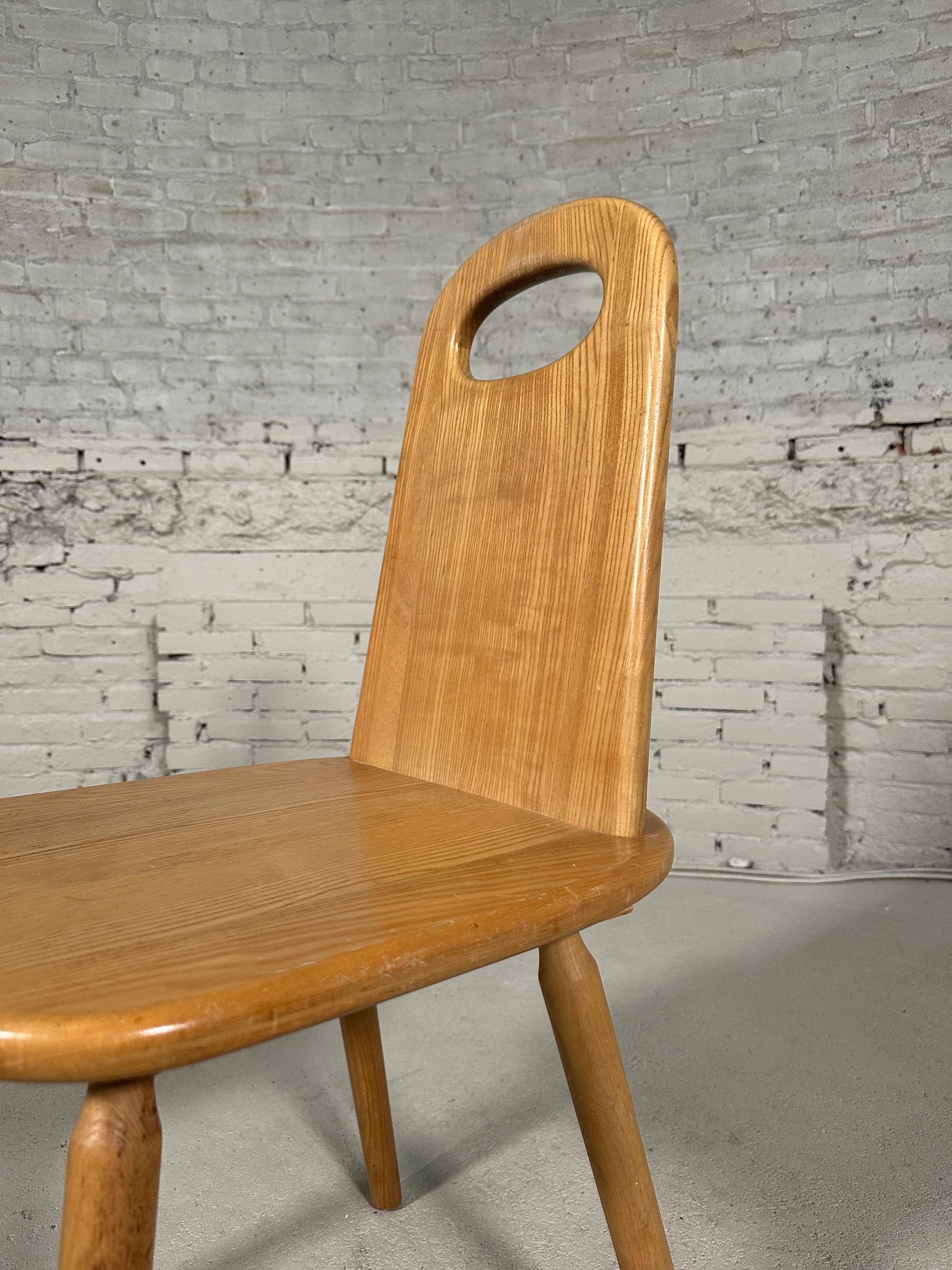 Four Solid Pine Dining Chairs