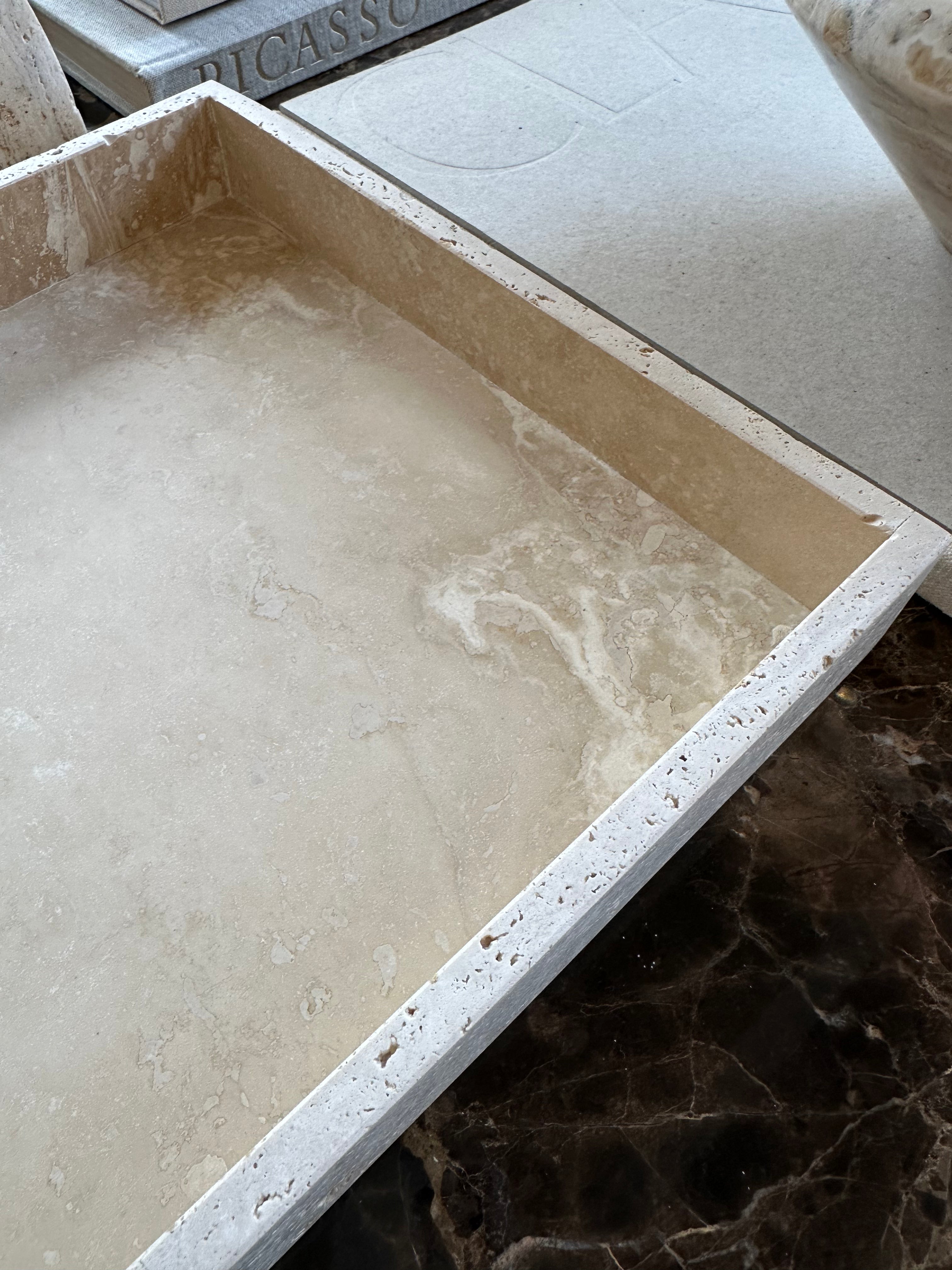Square Travertine Tray