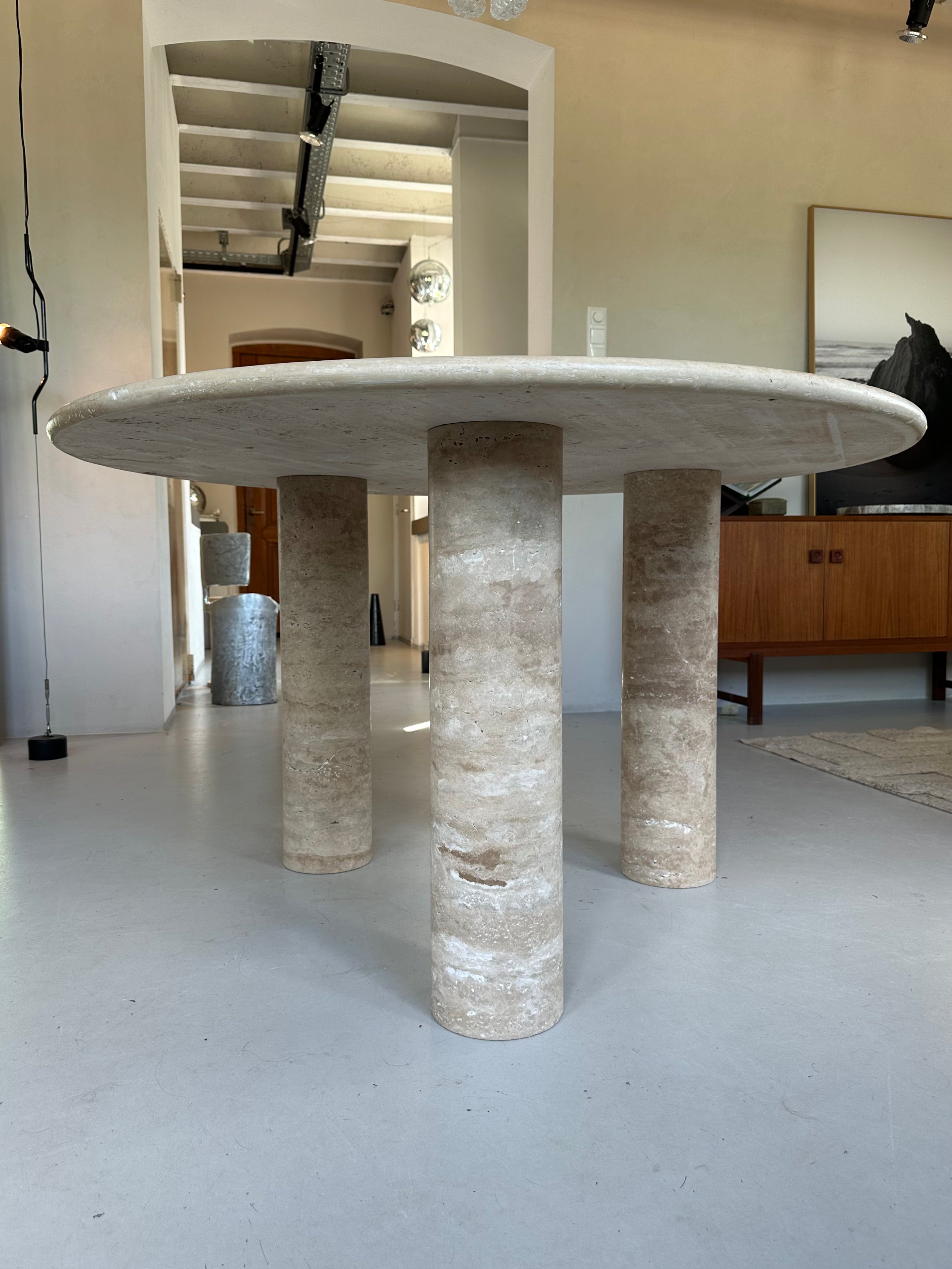 Italian Travertine Dining Table