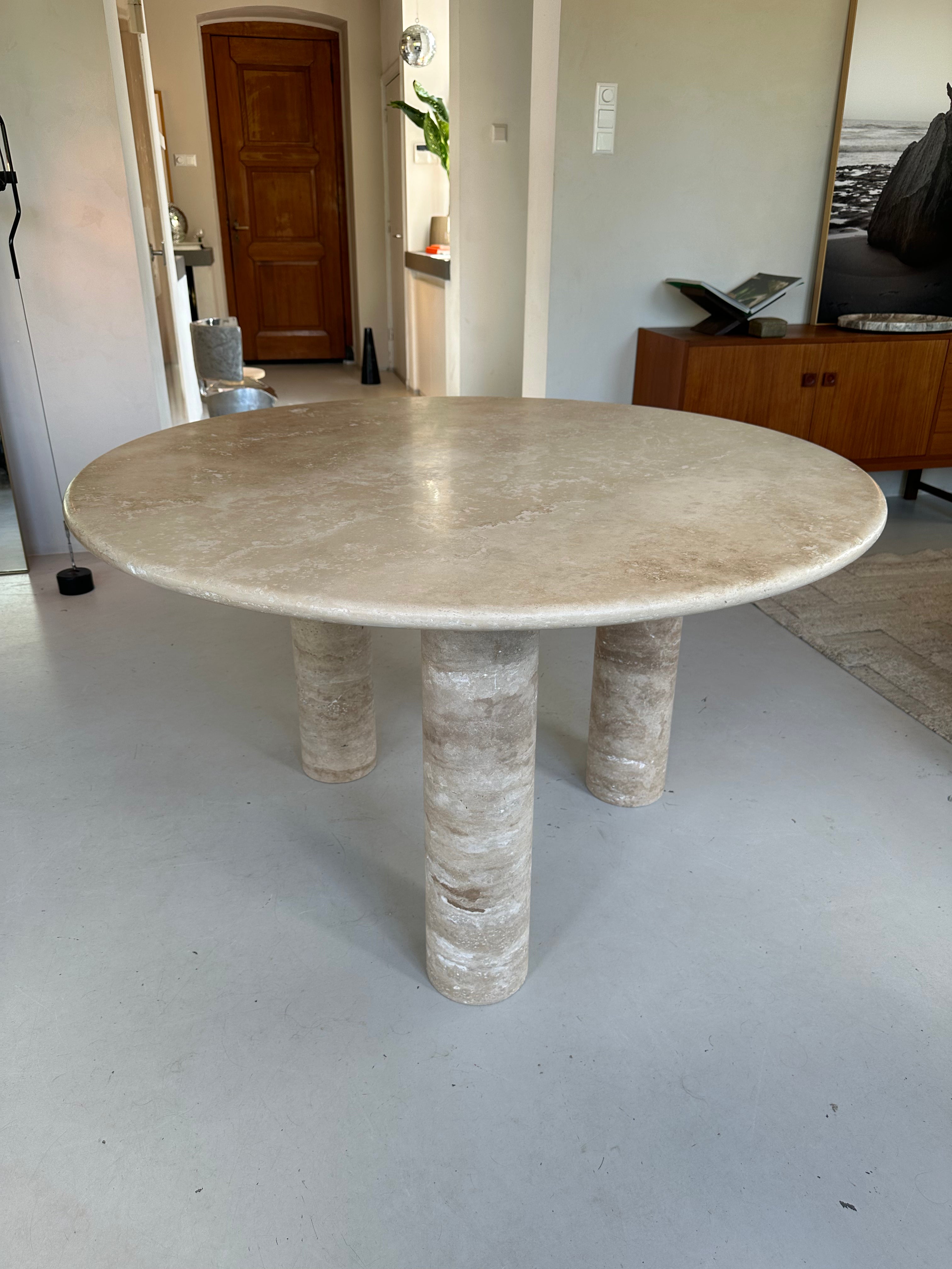 Italian Travertine Dining Table