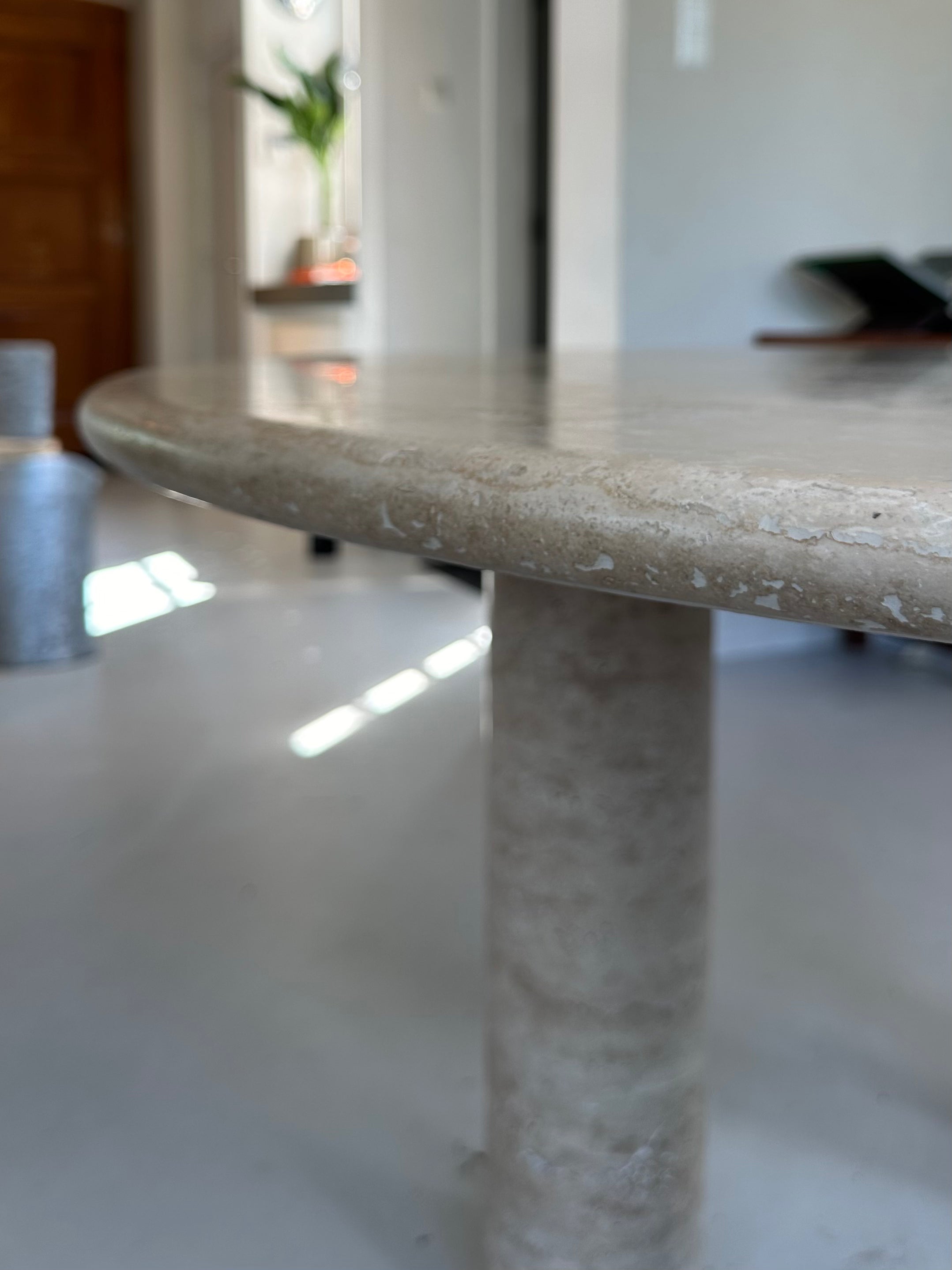 Italian Travertine Dining Table