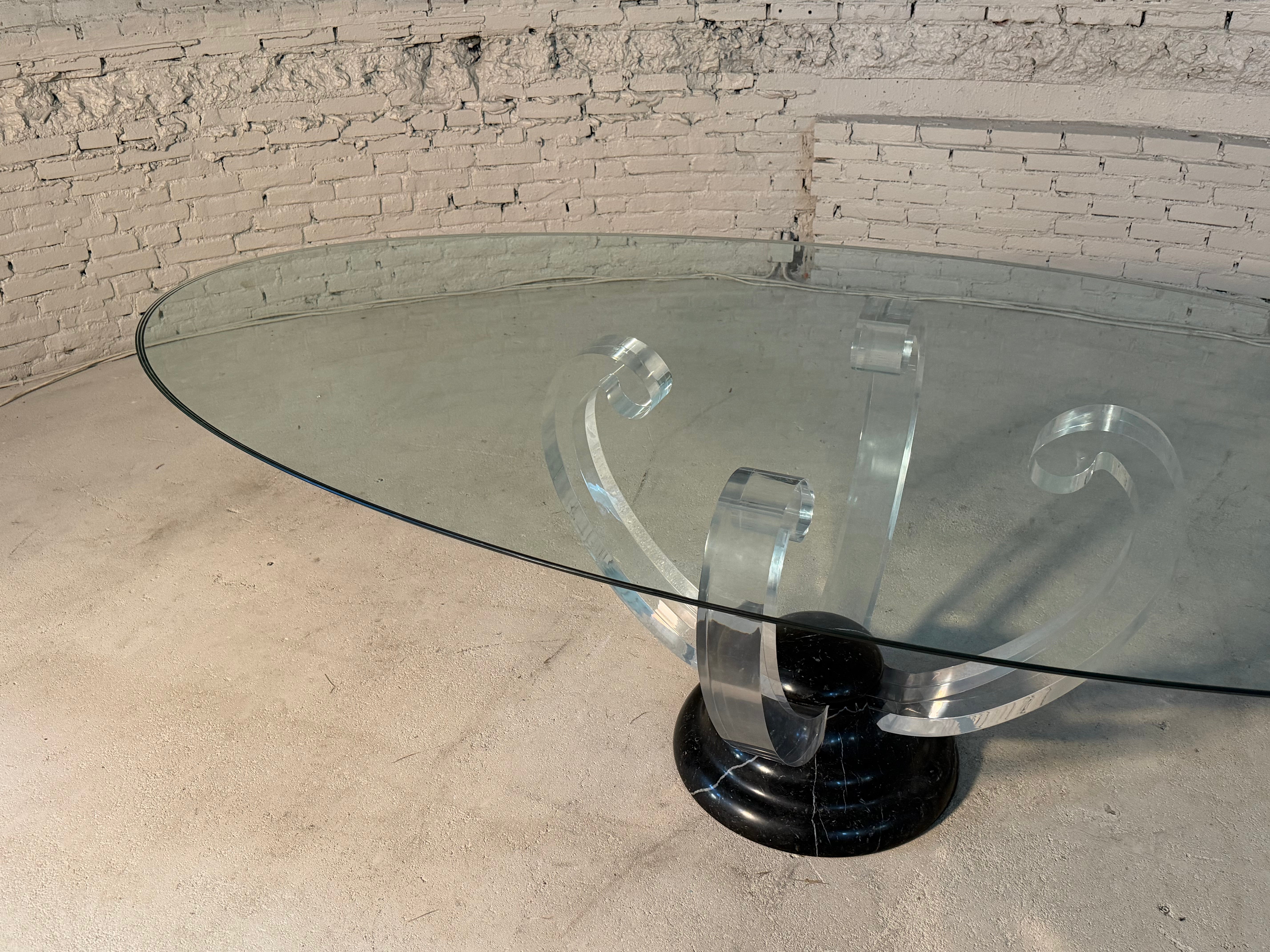 glazen ovale tafel