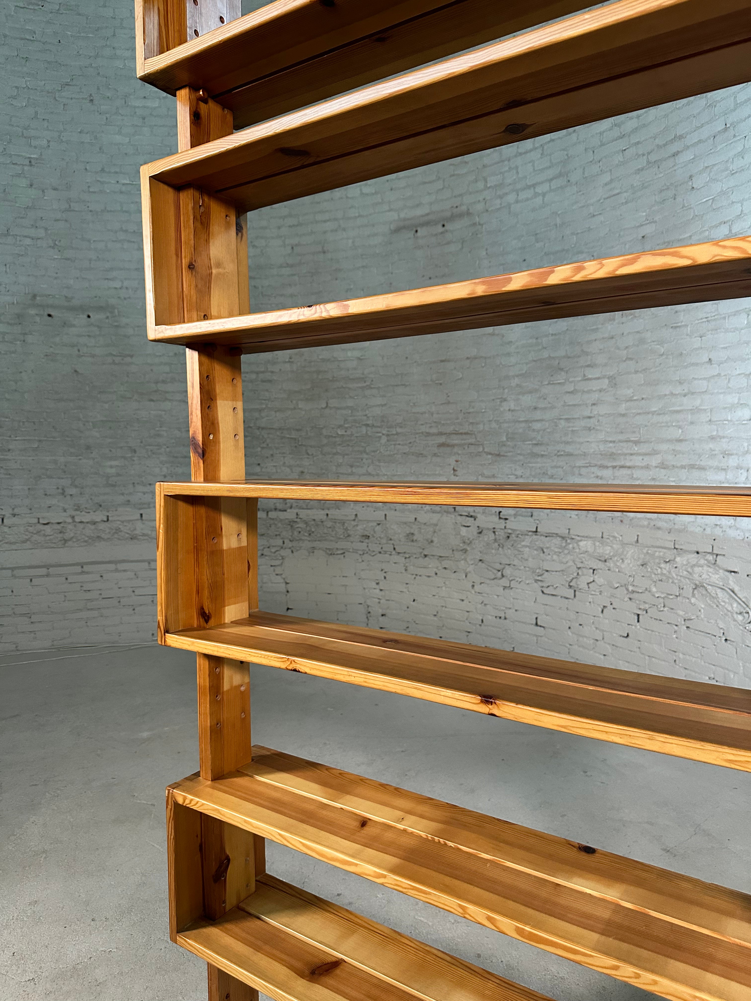Pinewood wall unit Pierre Chapo style