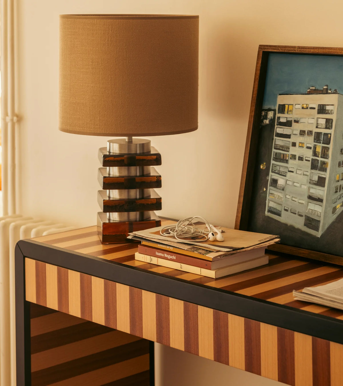 Marta amber glass table lamp
