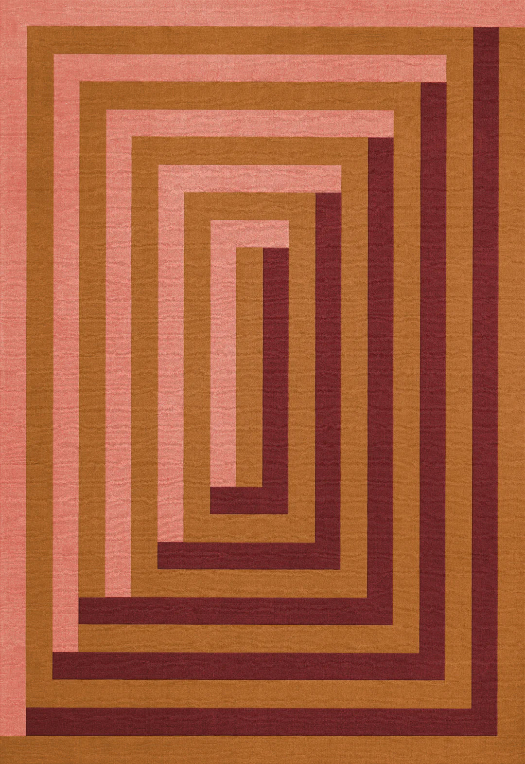 TEKLAN LABYRINTH WOOL RUG CORAL PINK