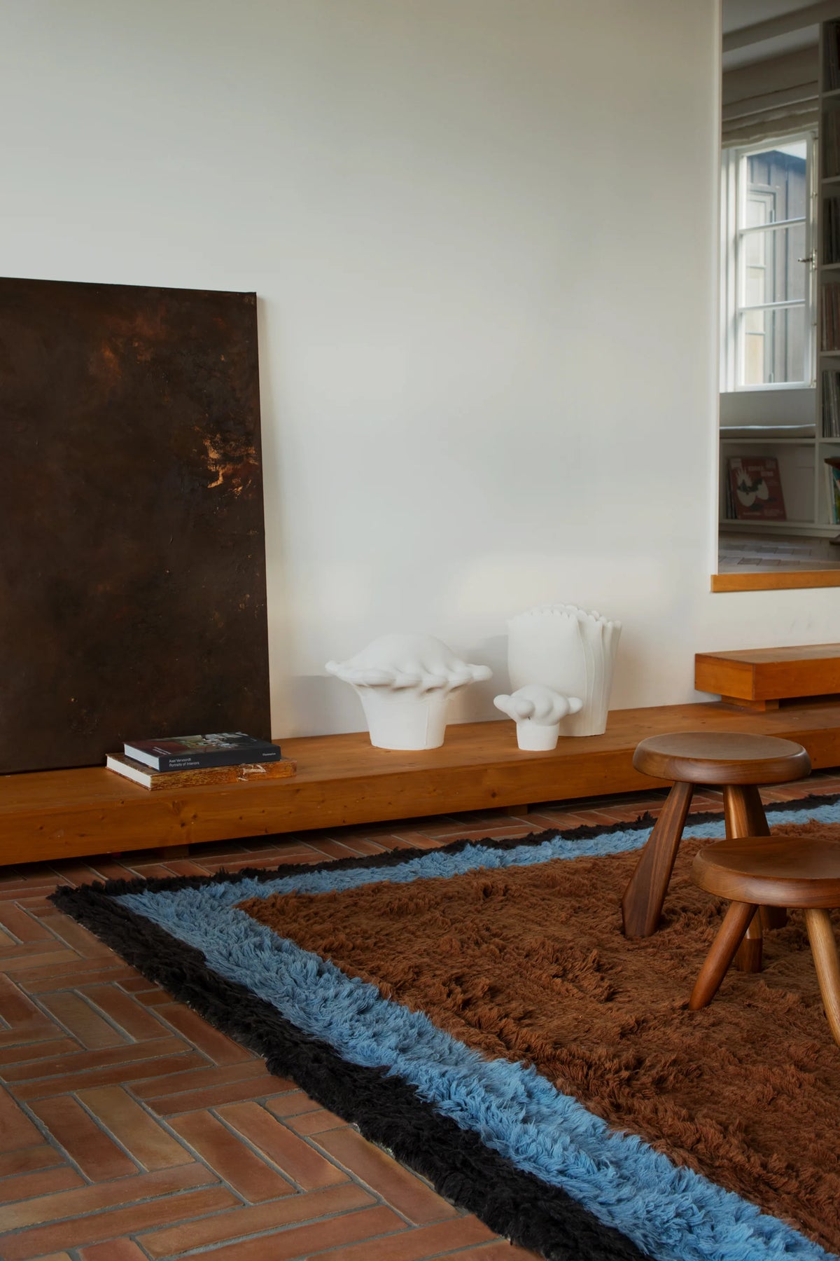 Shaggy Edge  Wool Rug - Amber