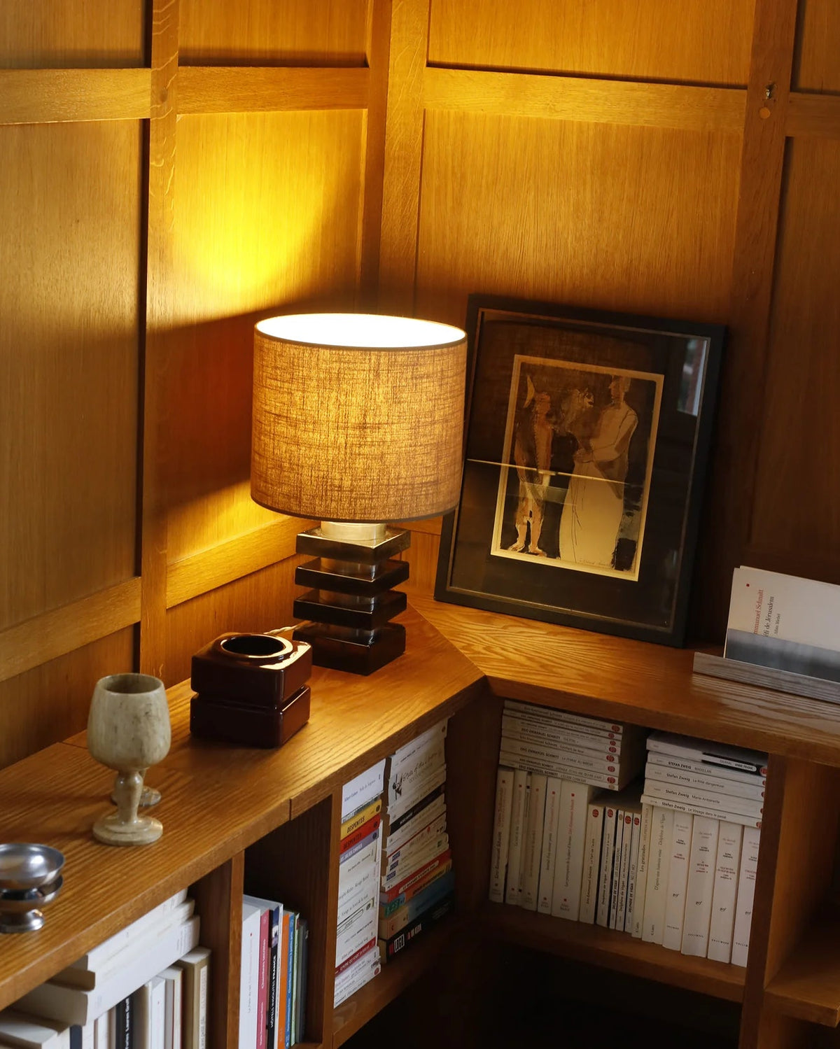 Marta amber glass table lamp