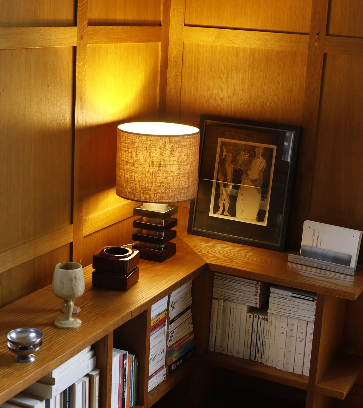 Marta amber glass table lamp