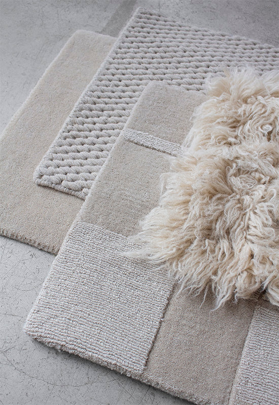 Shaggy wool rug - oatmeal / LAYERED