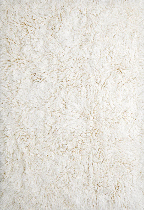 Shaggy wool rug - bone white / LAYERED