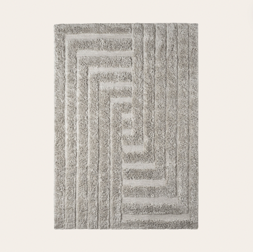 Shaggy Labyrinth Grey Rug