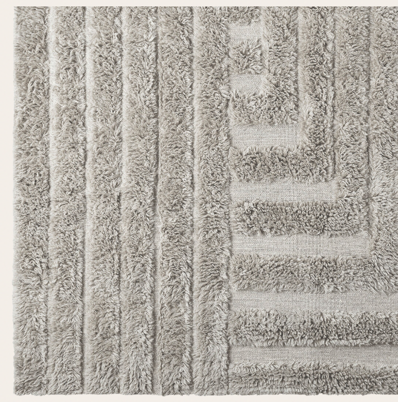 Shaggy Labyrinth Grey Rug