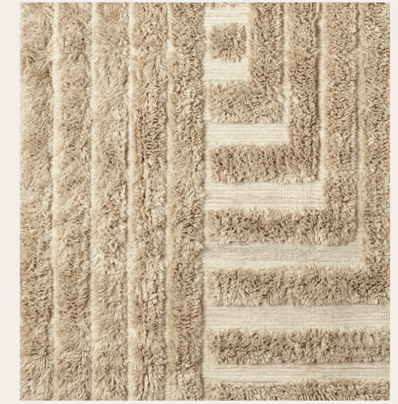 Shaggy Labyrinth Beige Rug