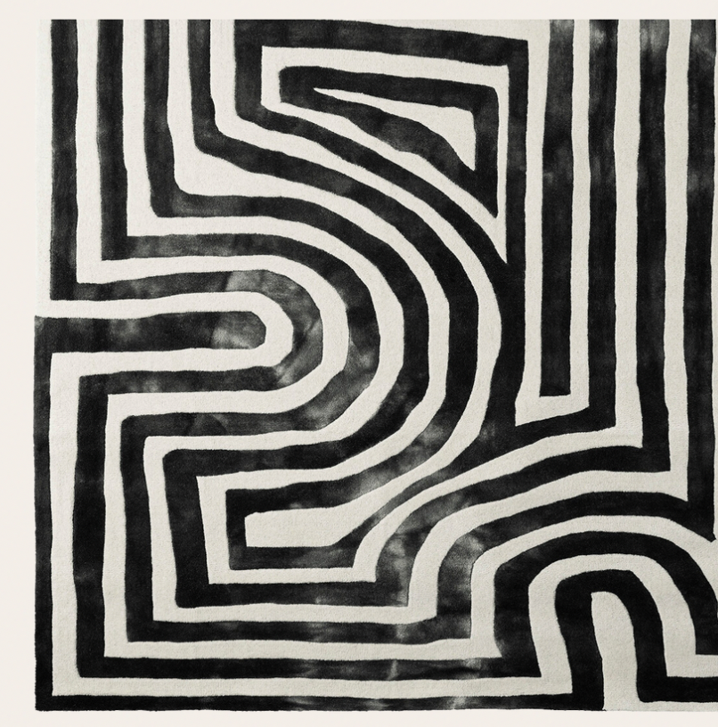 Dip Dye Labyrinth Rug Charcoal