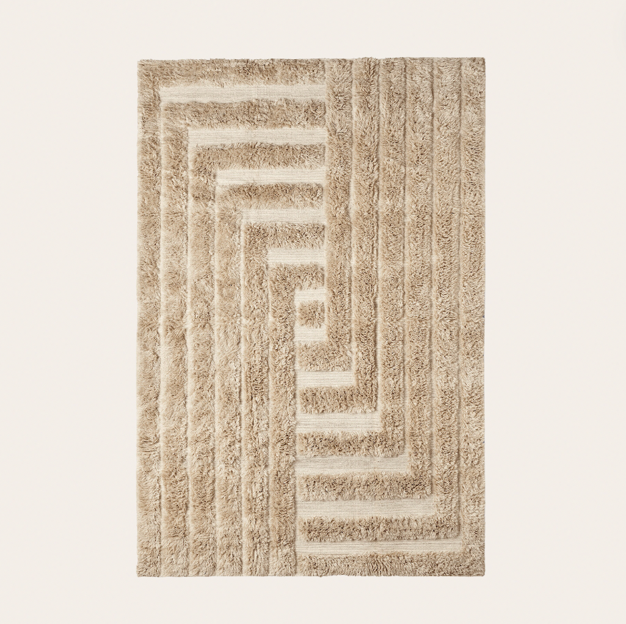 Shaggy Labyrinth Beige Rug