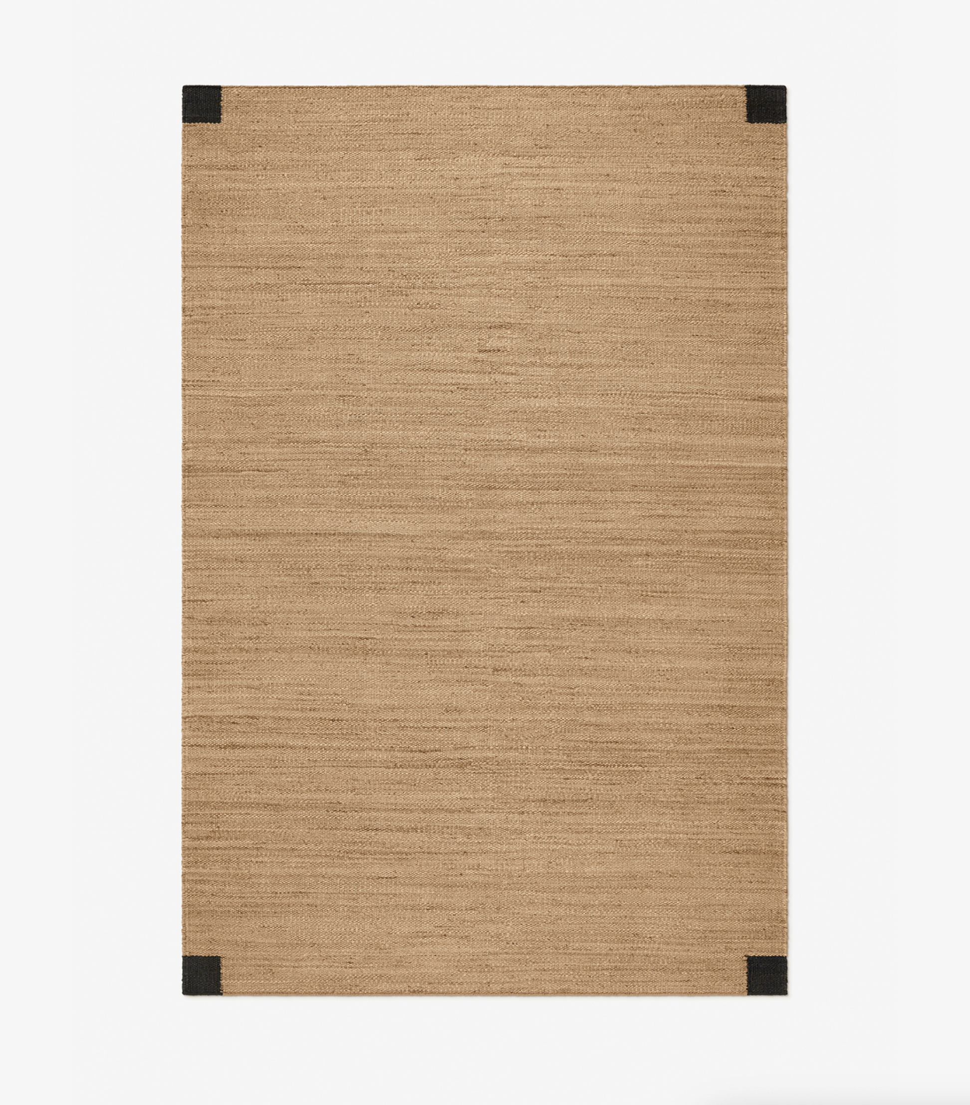 Jute Corner Rug Black
