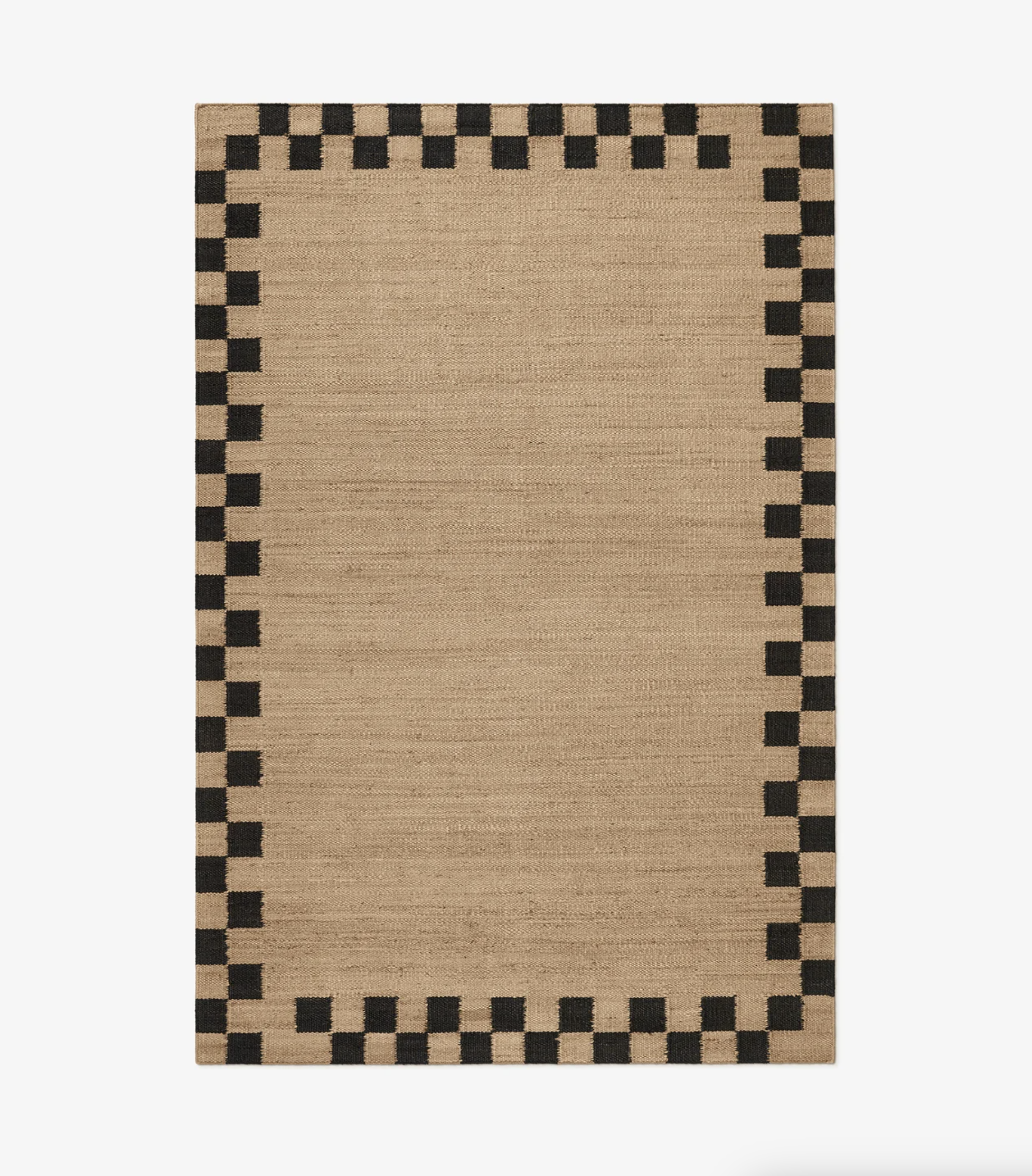 Jute Border Rug Black