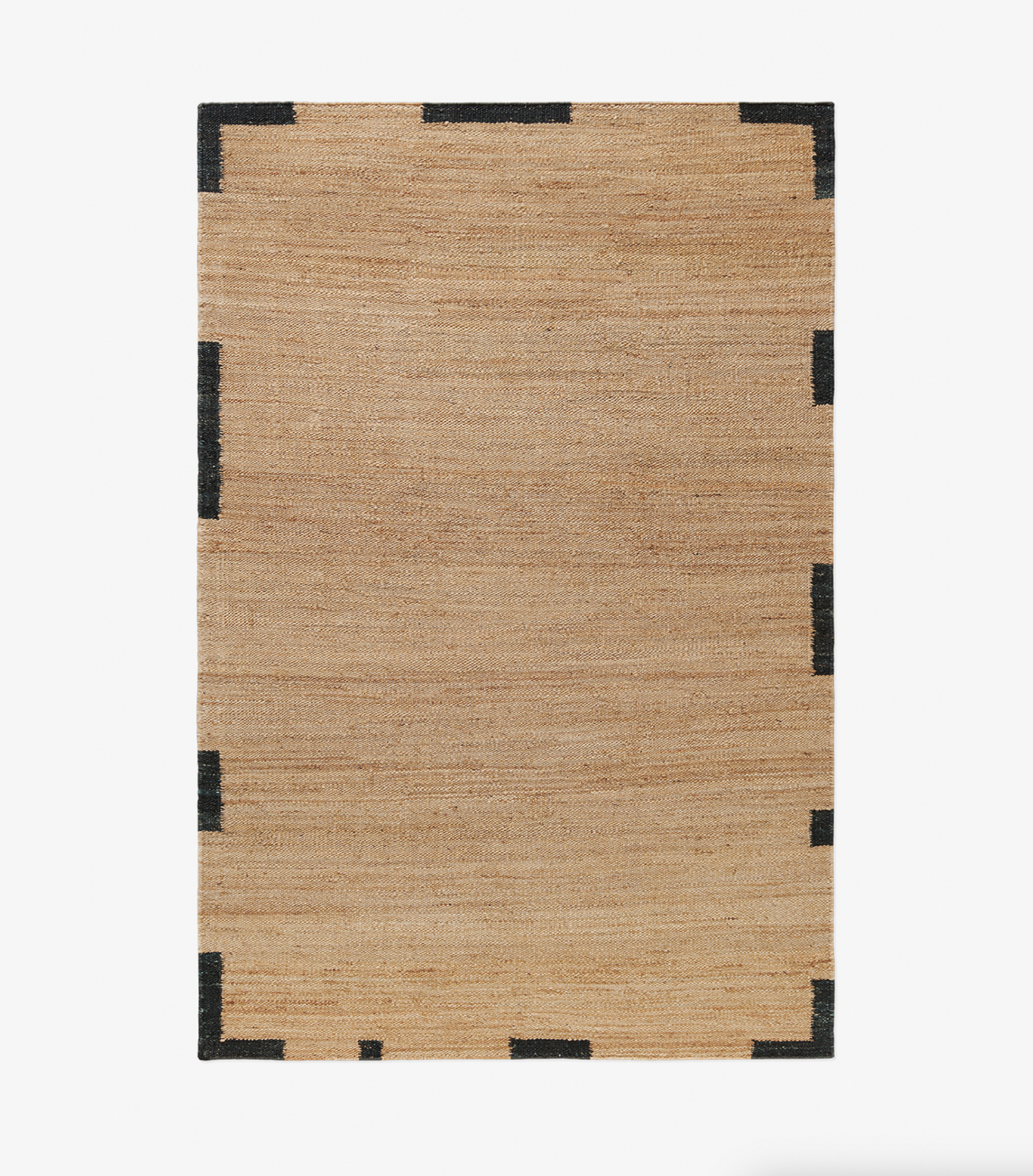 Jute Edge Rug Black