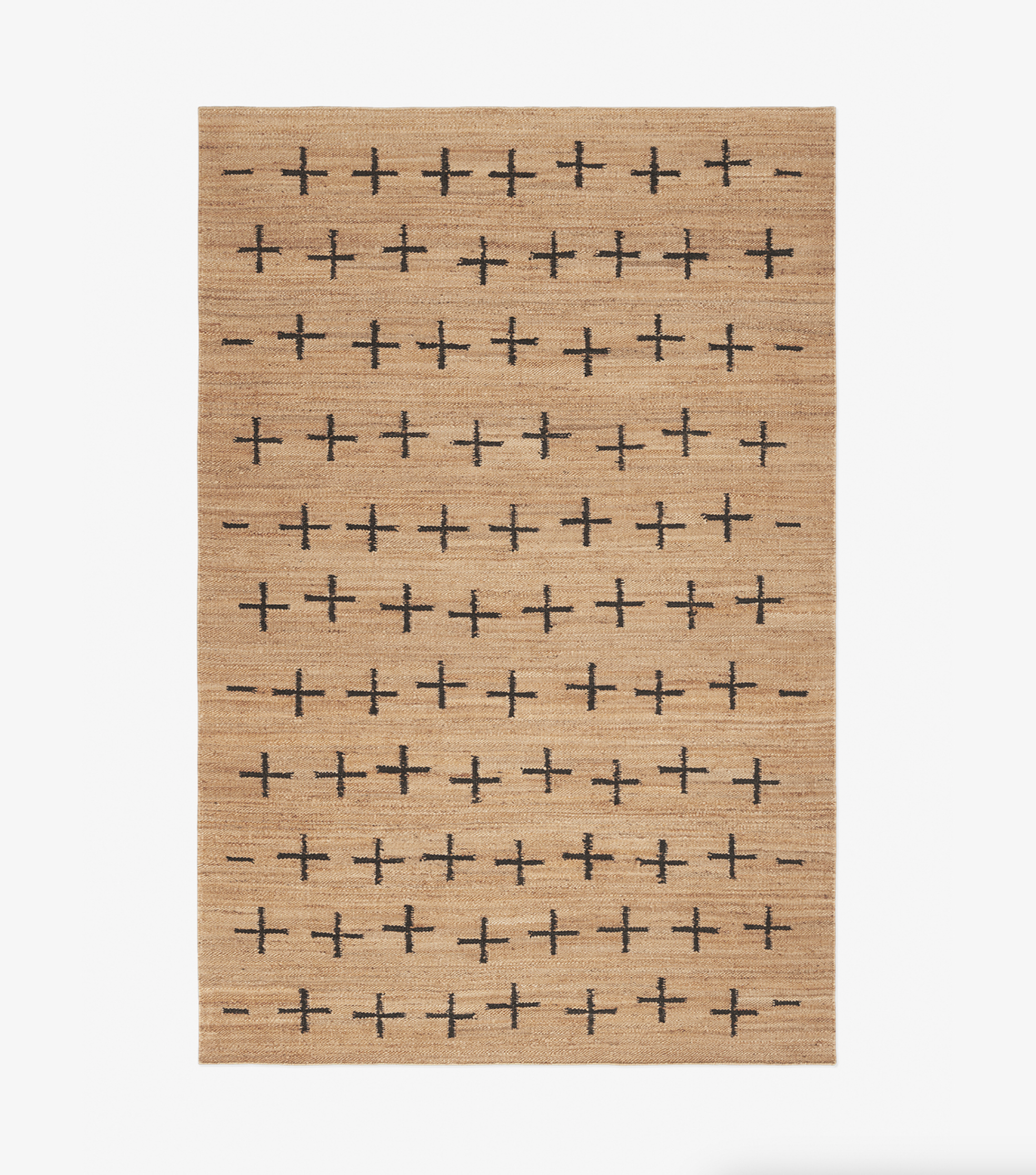 Jute Cross Rug Black