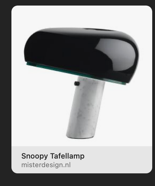 Snoopy lamp zwart