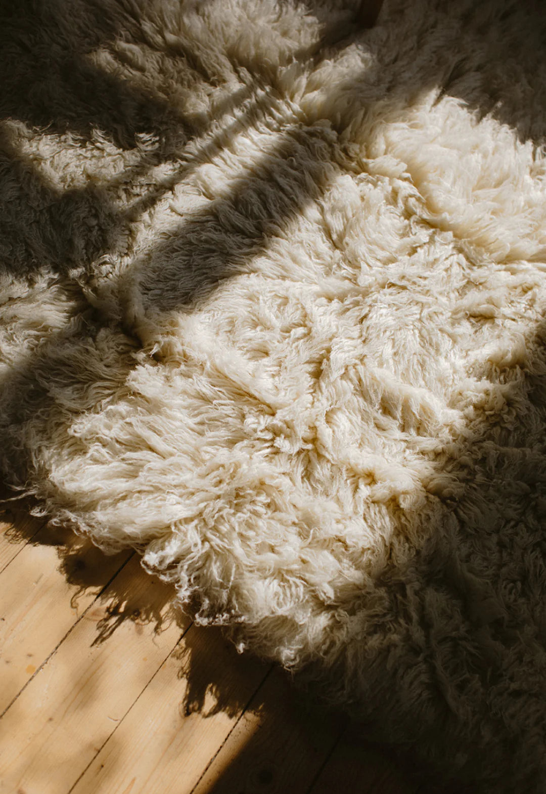 Shaggy wool rug - oatmeal / LAYERED