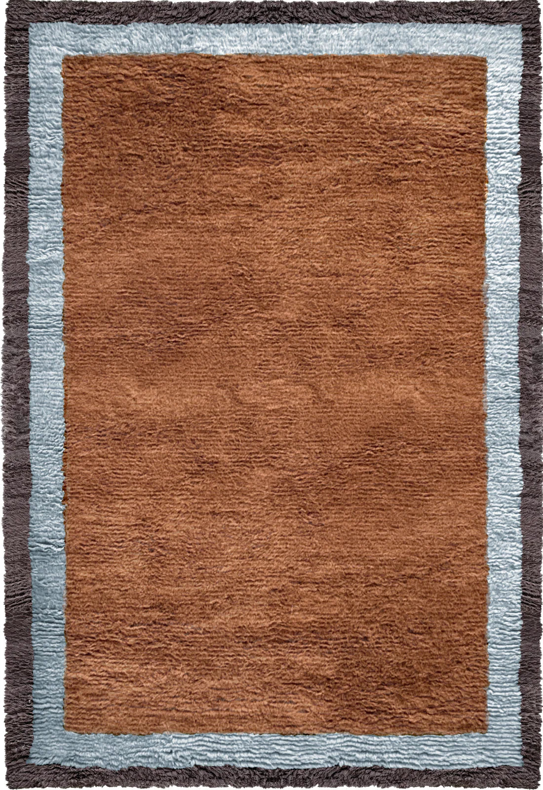 Shaggy Edge  Wool Rug - Amber