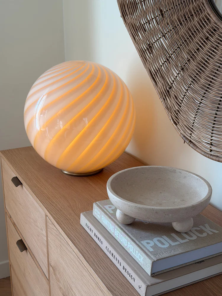 Murano Swirl tablelamp - cream / caramel