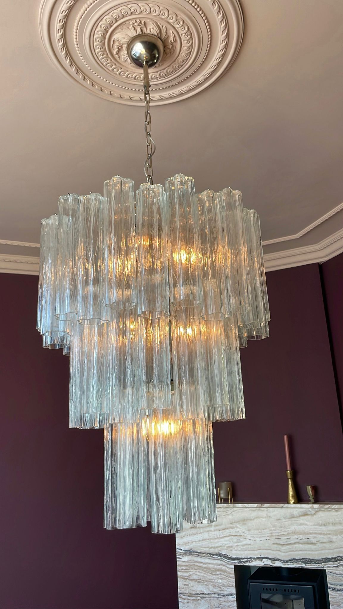 Murano Chandelier Frosted Tube