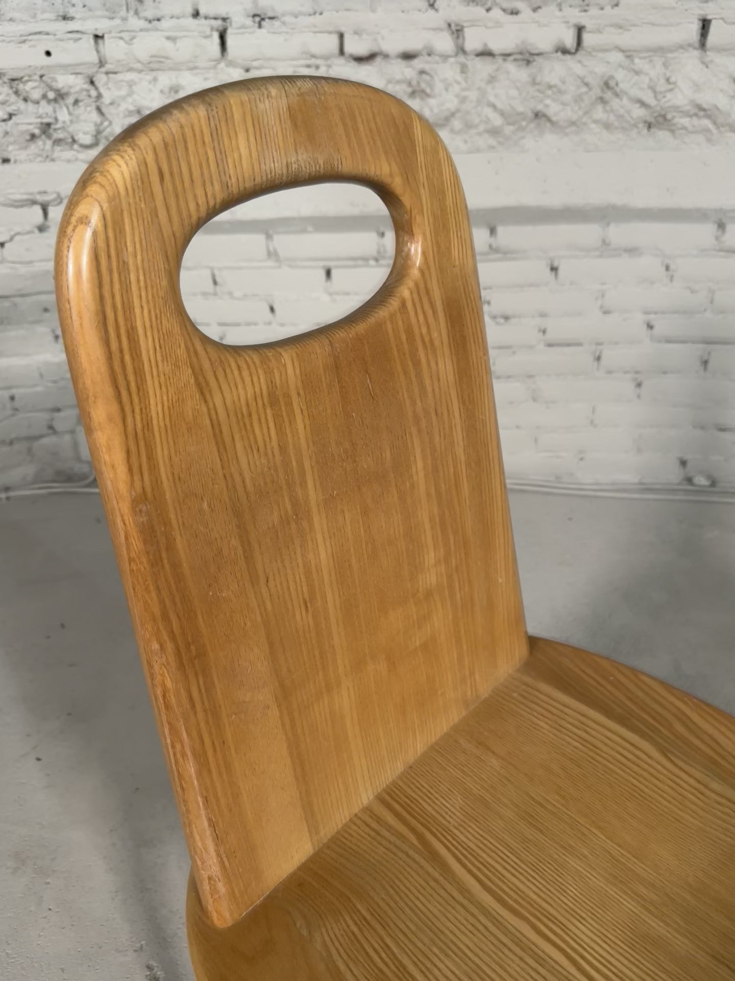 Load video: Four Solid Pine Dining Chairs