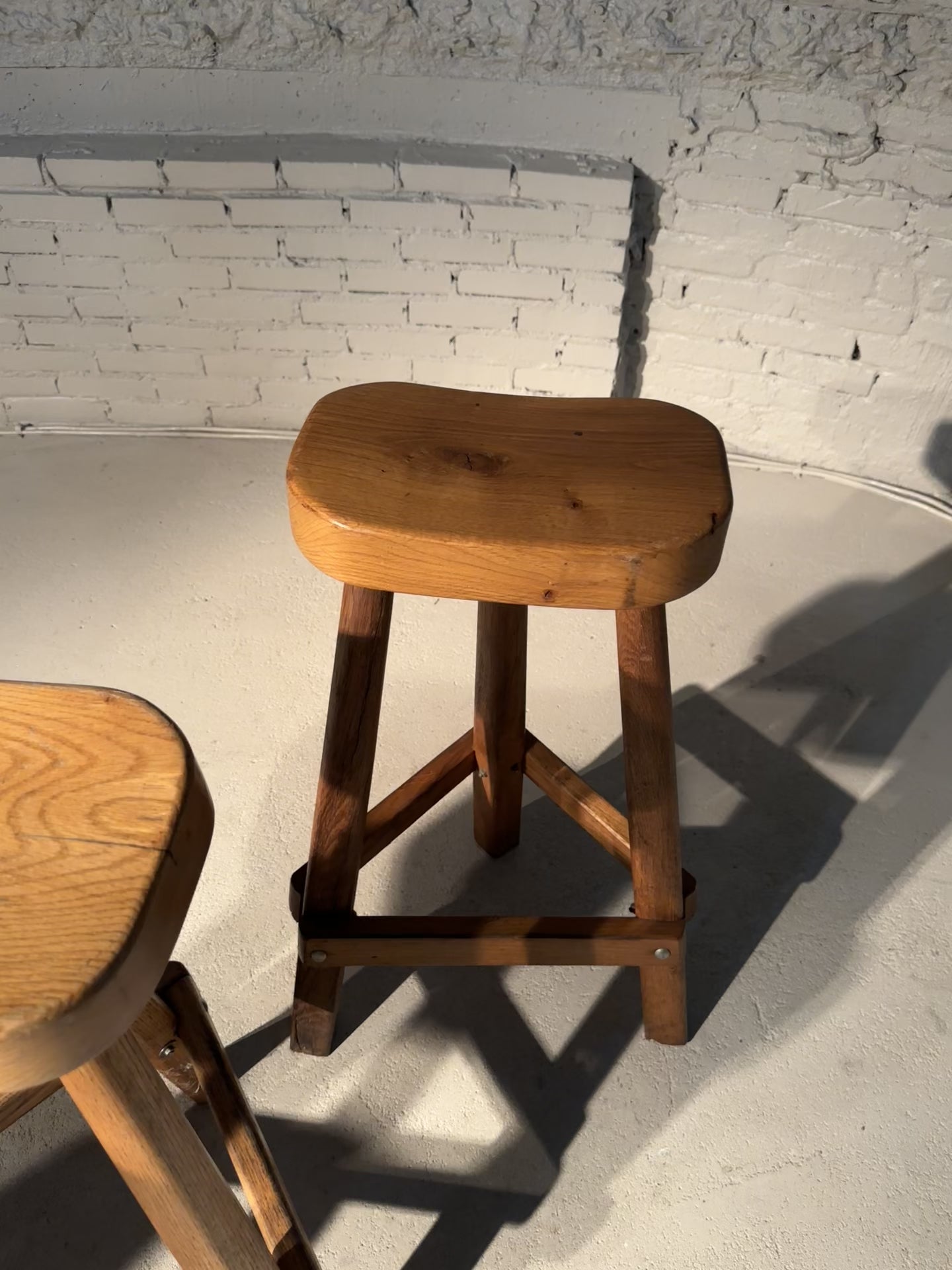 Load video: Pinewood Brutalist Bar Stools