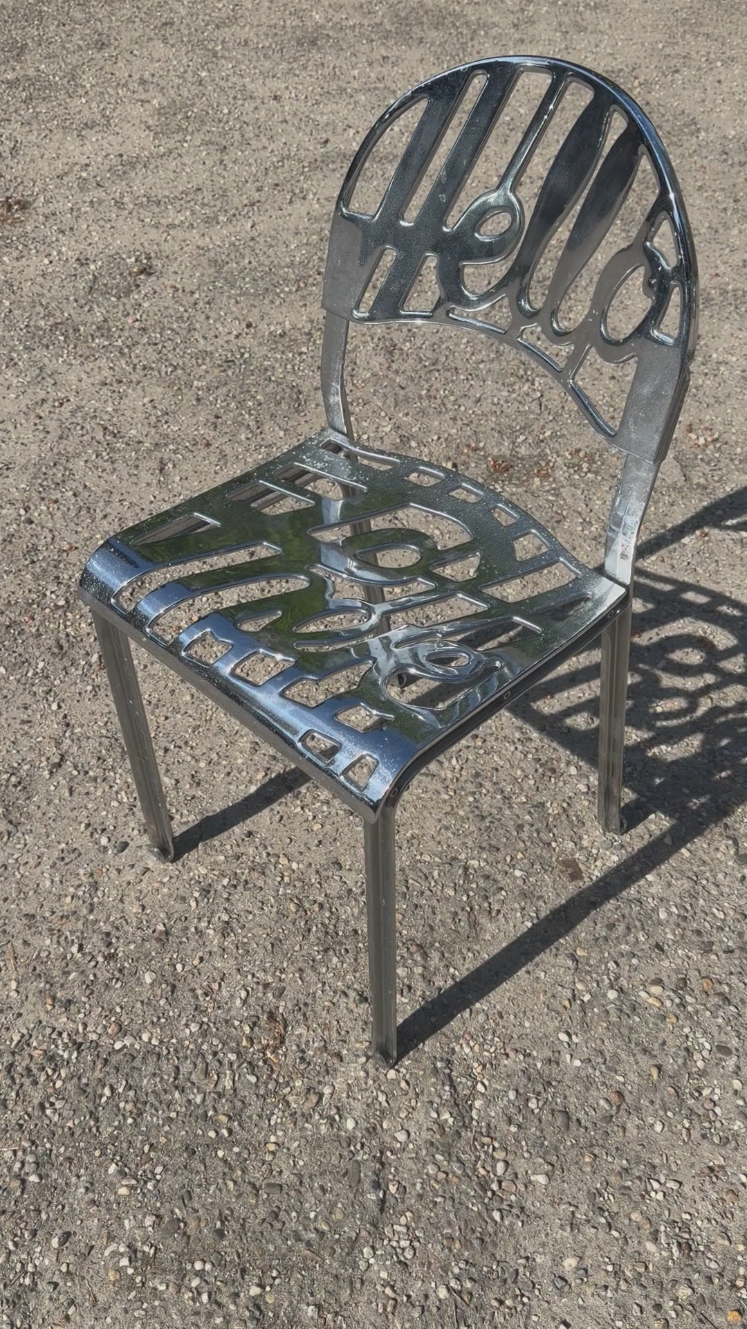 Load video: Hello Chair, chrome by Jeremy Harvey