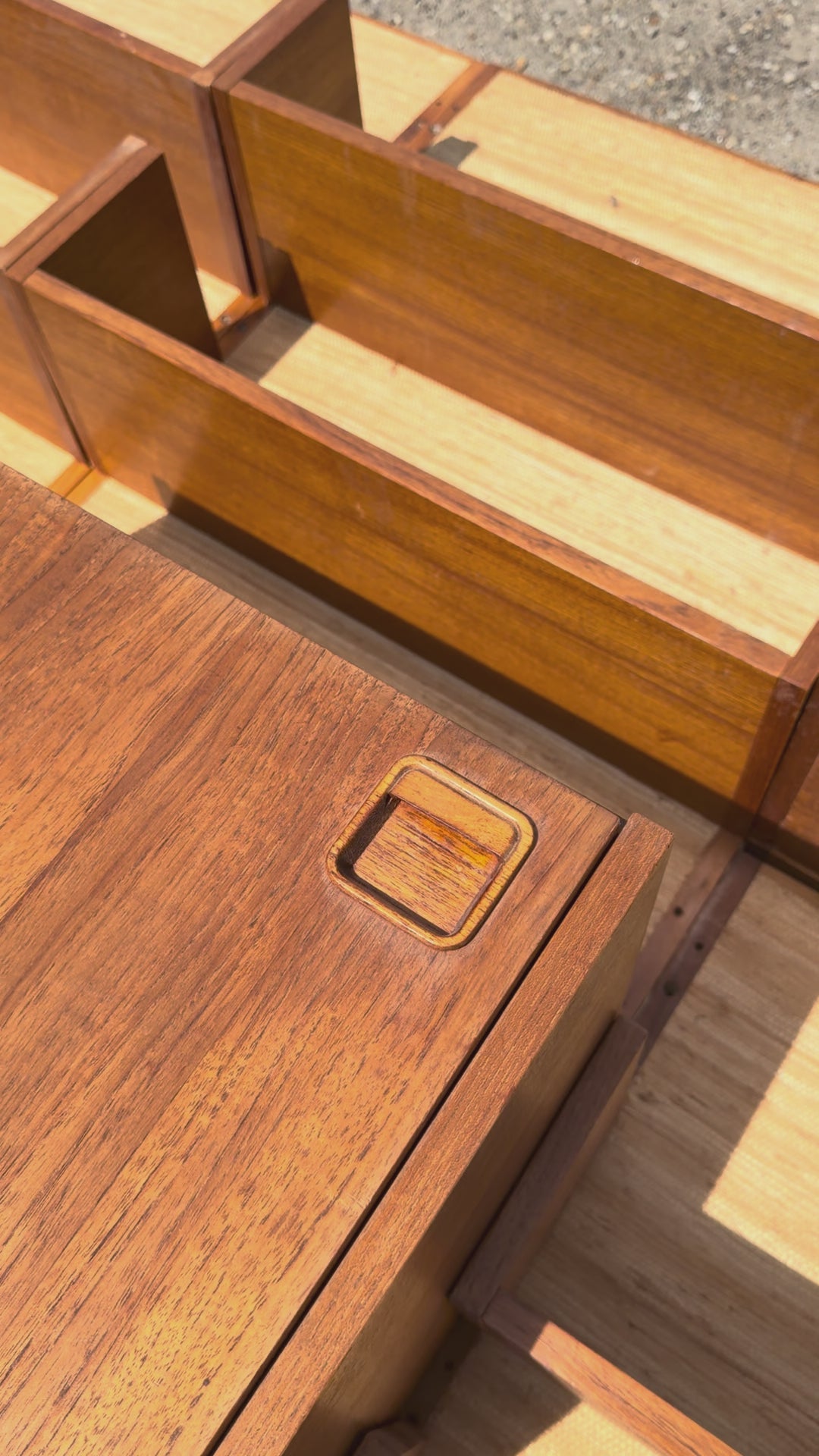 Load video: Modular Midcentury wall cabinet 60's, Denmark