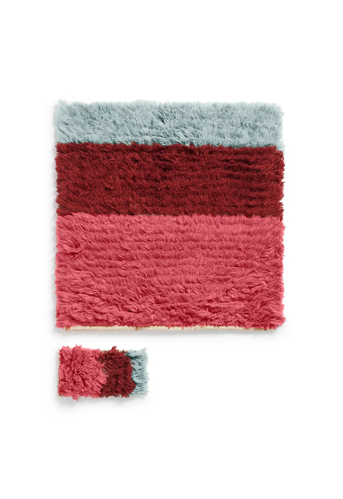 Shaggy Edge Wool Rug - Rose