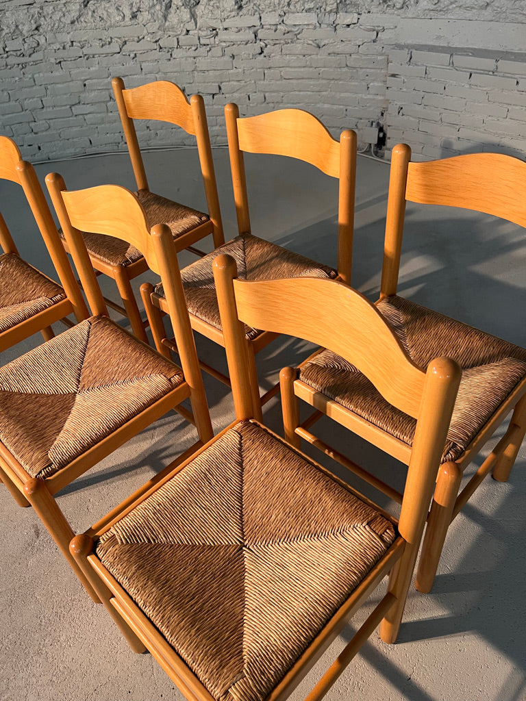 Rotan chairs set of 6