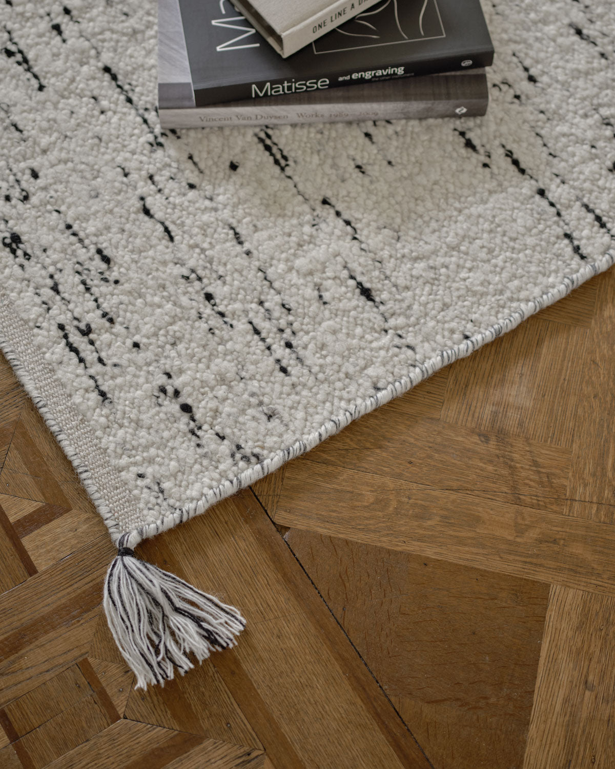 Bouclé Rug Black/White