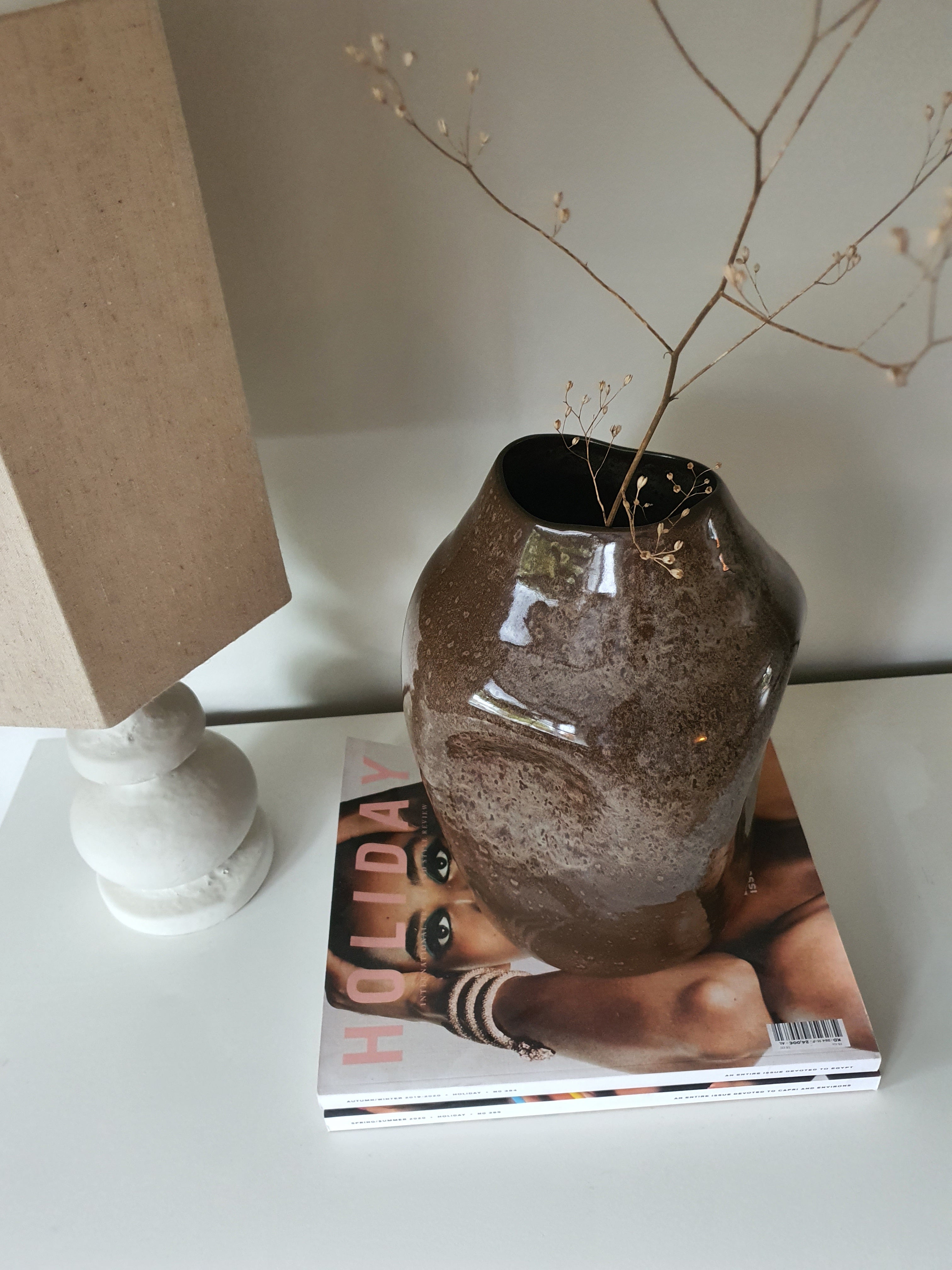 Ceramic Bulb Vase Brown