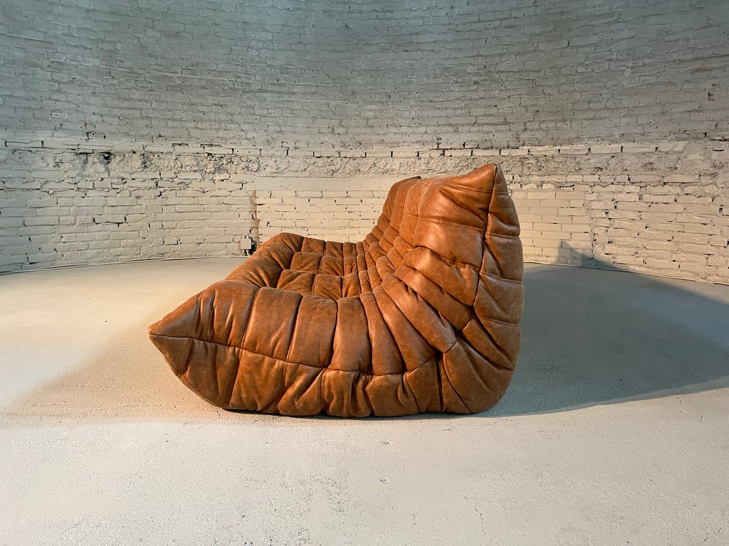 Togo 3-seater by Michel Ducaroy for Ligne Roset Cognac