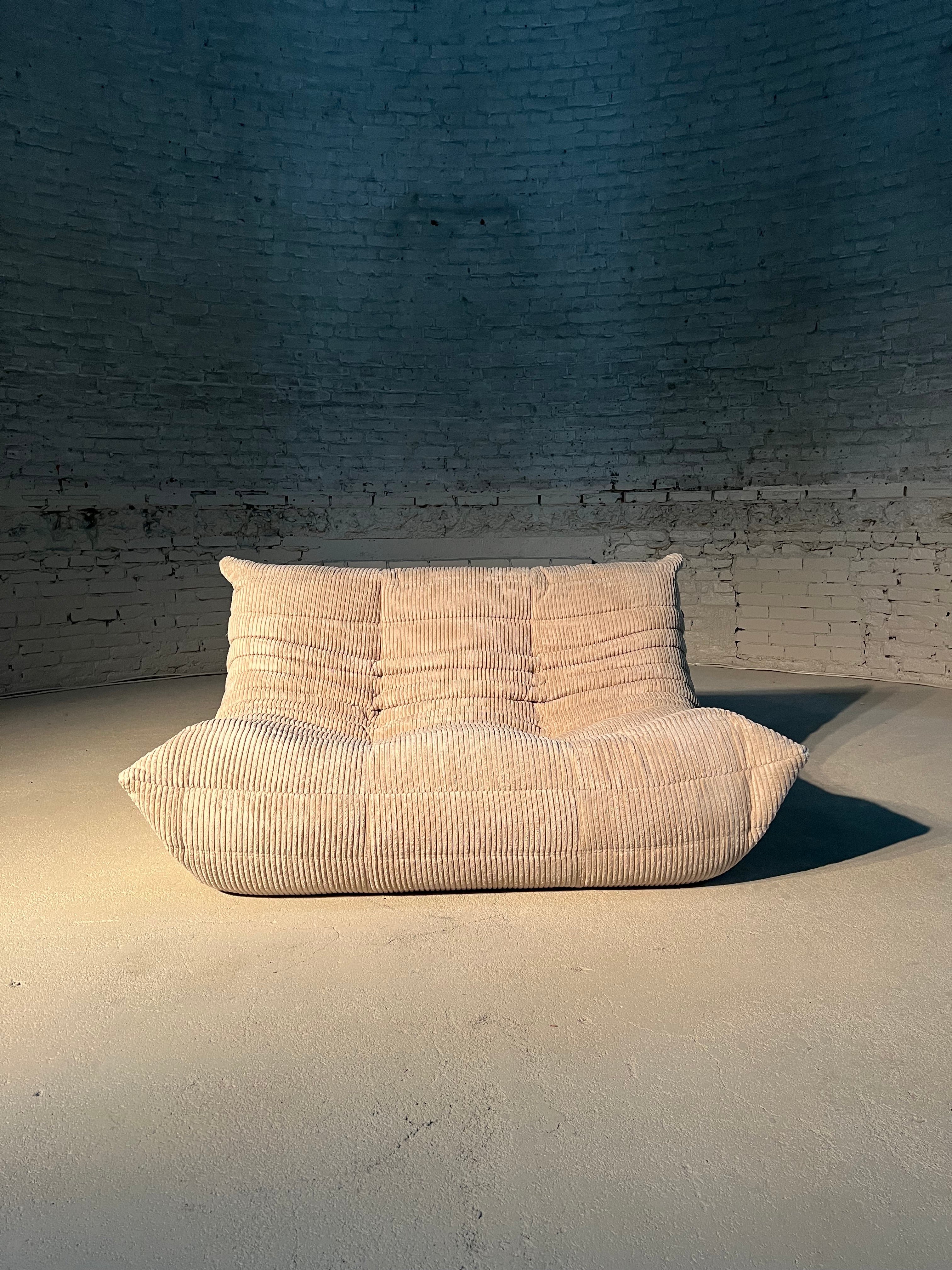 Togo 2-seater by Michel Ducaroy for Ligne Roset Corduroy