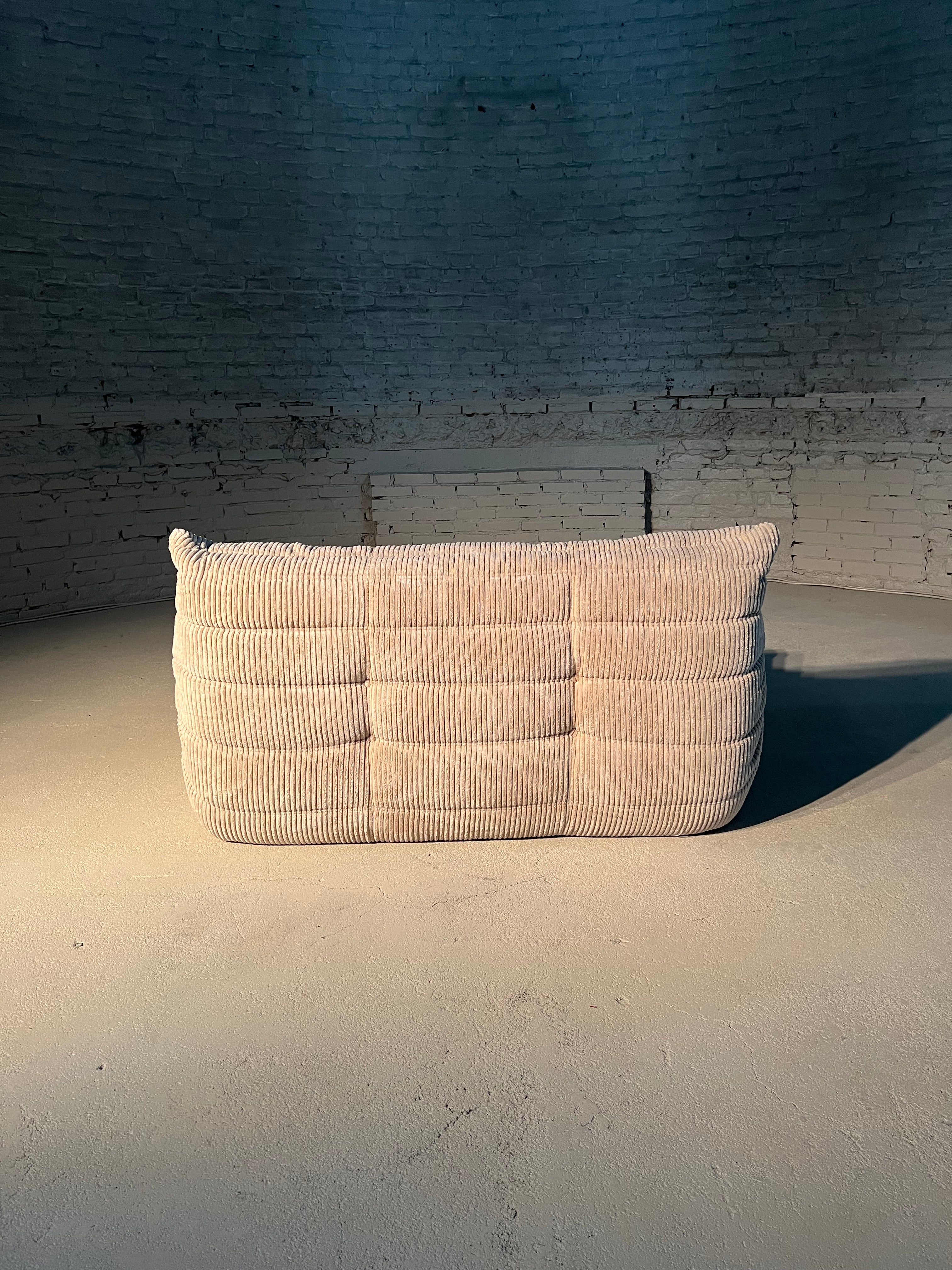 Togo 2-seater by Michel Ducaroy for Ligne Roset Corduroy